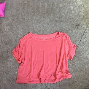 cropped american eagle top in coral!